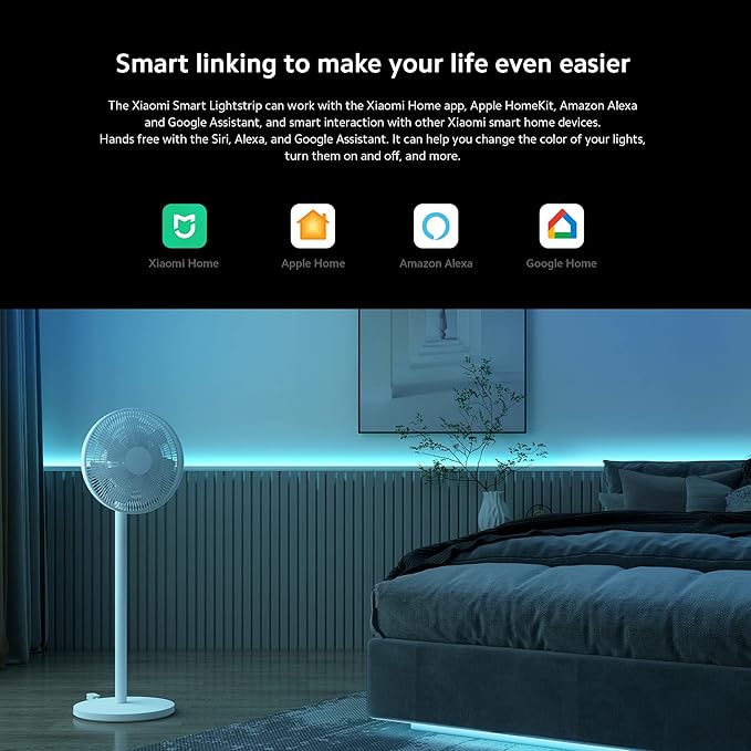 Xiaomi Smart Lightstrip (2m/6.6ft), Compatible with Alexa, Google Assistant, Apple Homekit Home App, WiFi Compatible, Music sync | Dynamic Ambient Lighting | Custom dimming | Smart-Linking