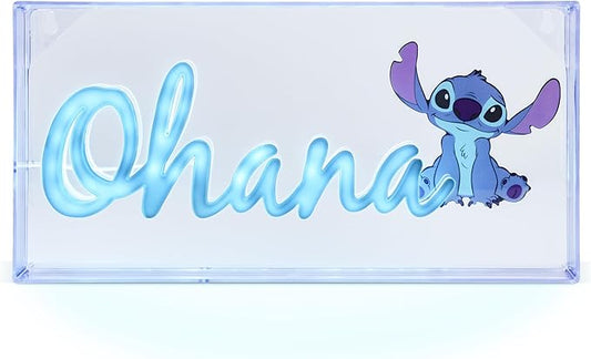 Stitch Ohana Light Officially Licensed Lilo and Stitch Lamp, Disney Collectible Gift, LED Bedside Table Bedroom Night Light Decor | Paladone