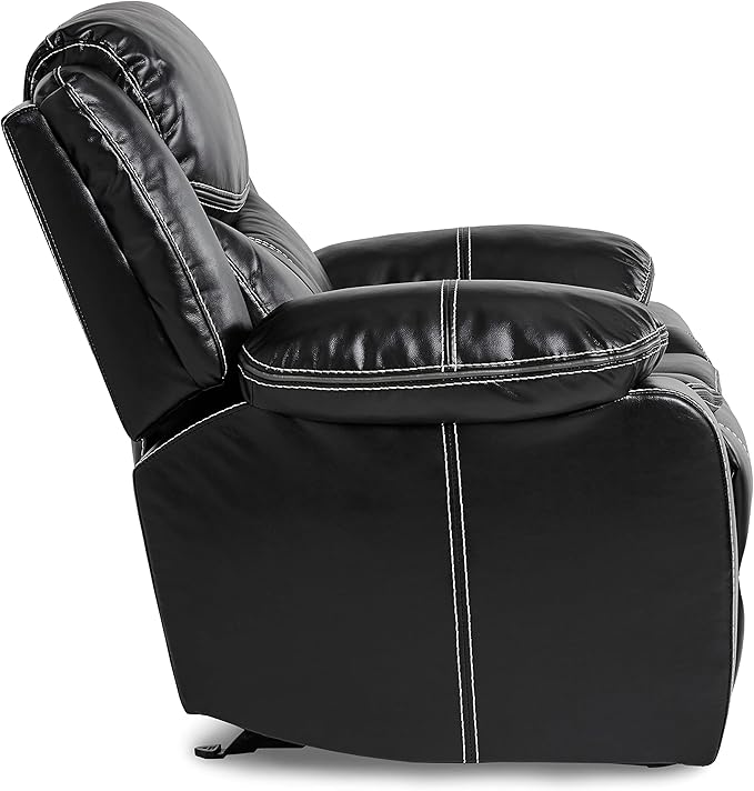 Lexicon Bay Manual Double Glider Reclining Loveseat, Black