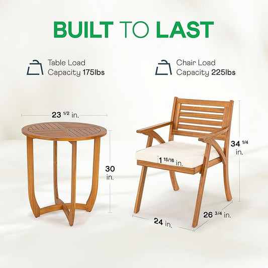 Sauvage Bistro Armchairs with Table - Set of 3