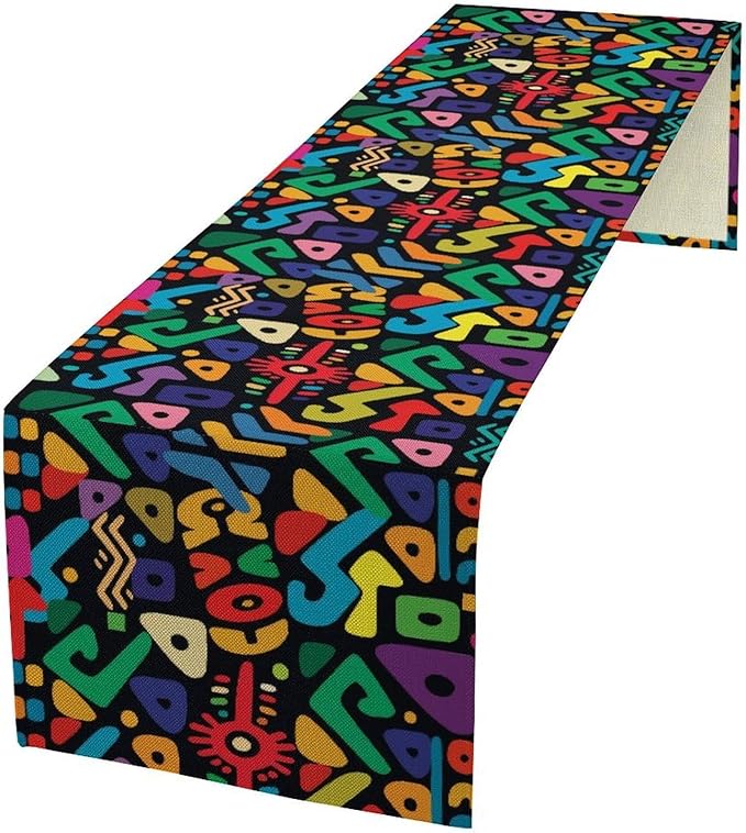 African Table Runner Abstract Geometry Nationality Tribe Table Runner for Kitchen Party Home Dining Room Table 13x60in