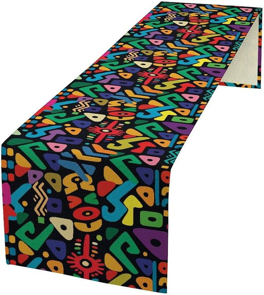 African Table Runner Abstract Geometry Nationality Tribe Table Runner for Kitchen Party Home Dining Room Table 13x60in