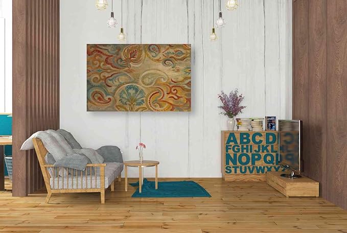 Epic Graffiti 'Antique Paisley' by Silvia Vassileva, Canvas Wall Art, 40"x26"