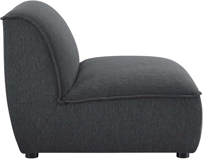 Modway Comprise Fabric Upholstered Sectional, Armless Chair, Charcoal