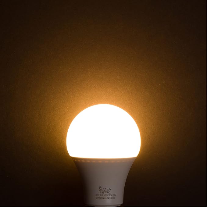 Simba Lighting LED Outdoor Light Bulbs with Photocell Sensor Dusk to Dawn Smart Auto On and Off (2 Pack) A19 6W 40W Replacement for Porch, Night Light, Garage Door, E26 Medium Base, 2700K Warm White