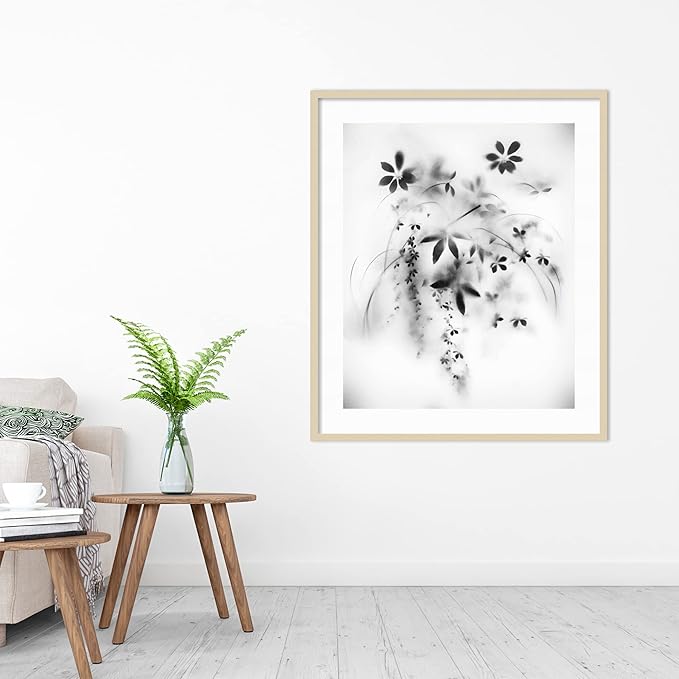 Amanti Art Framed Wall Art Print 41x35 Natural Floral Veil by Teis Albers, Nature Wall Art, Modern Contemporary Decor, Oversize Poster Painting Artwork for Living Room, Bedroom, Bathroom, Kitchen,