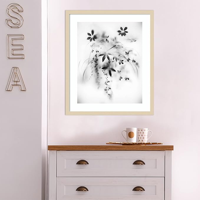 Amanti Art Framed Wall Art Print 25x21 Natural Floral Veil by Teis Albers, Nature Wall Art, Modern Contemporary Decor, Medium Poster Painting Artwork for Living Room, Bedroom, Bathroom, Kitchen,