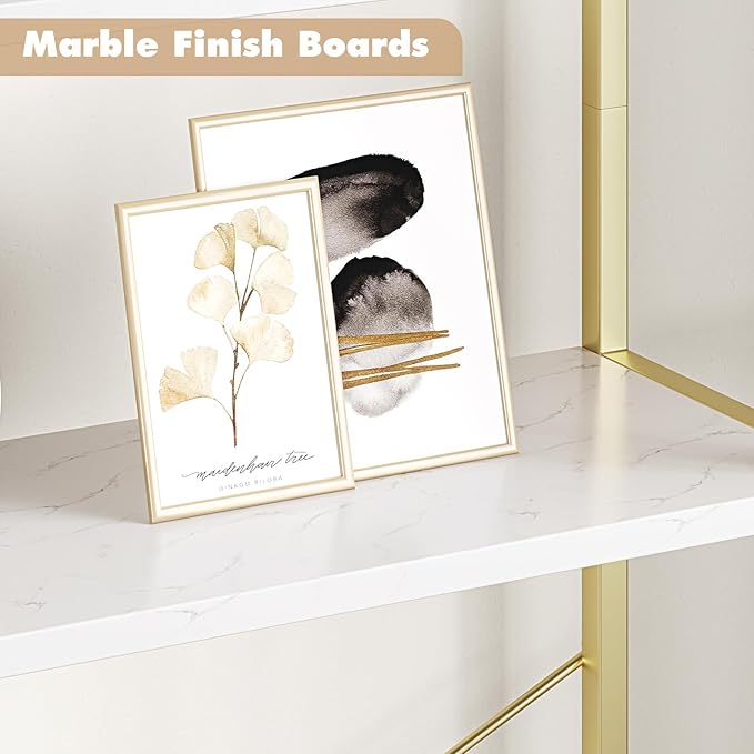CABIHOME Bookshelf Tall Bookcase Arched Standing Bookshelves Modern Display Racks 5 Tier Storage Rack Shelf Large Wood Book Shelf for Bedroom, Living Room, Home Office