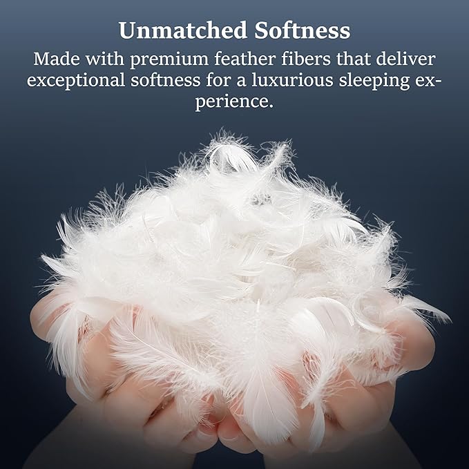 COZSINOOR Goose Feather Pillows King Size Set of 2 - Hotel Down Bed Pillow for Sleeping, Soft 600 TC Cotton Cover, Support Fluffy Surround Fill Down Alternative for Back, Stomach, Side Sleepers