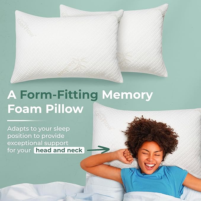 Snuggle-Pedic Shredded Memory Foam Pillow - The Original Cool Pillows for Side, Stomach & Back Sleepers - Sleep Support That Keeps Shape - College Dorm Room Essentials for Girls and Guys - King