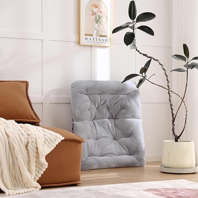 Comfy Folded Chair, Soft Faux Fur Oversized Folding Accent Chair, Flexible Lazy Chair for Adults Kids, Metal Frame Moon Chair for Dorm Room, Bedroom, Living Room