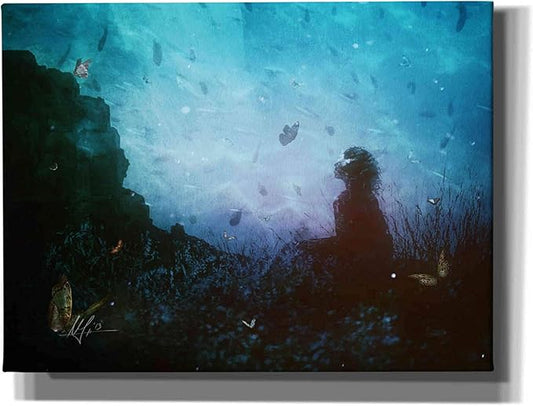 Epic Graffiti ' Shattered Memories' by Mario Sanchez Nevado Canvas Wall Art, 16" x 12", Blue