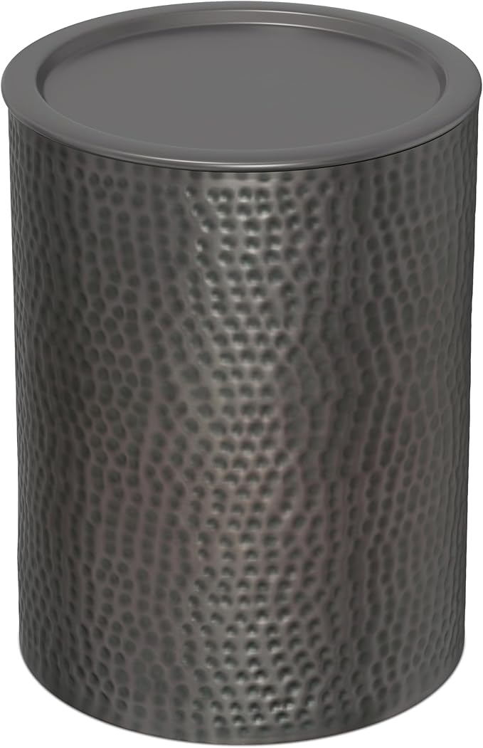 SIMPLIHOME Corbin Side Table – 16 inch Wide Metal Round Accent Table in Hammered Antique Copper, Industrial Style End Table for Living Room, Bedroom, or Office with Sturdy Base, Assembled
