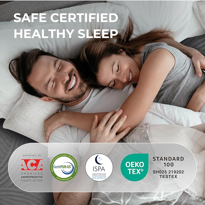 Sweetnight 12 Inch Queen Size Mattress, Memory Foam Queen Cooling Mattress for Cool Night Sleep, 5-Zone Ergo Support for Pressure Relief, Medium, CertiPUR-US Certified