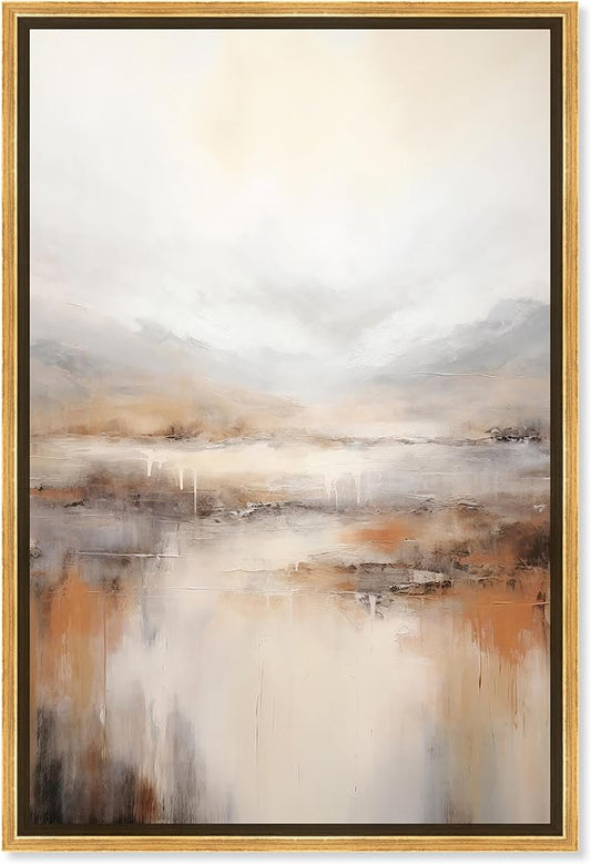 Art Remedy Natural Cascades Canvas Muted Abstract Wall Art, Gold Frame, 30" x 45"