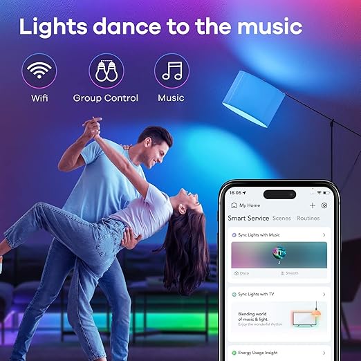 Linkind Matter Smart Light Bulbs 4 Pack with Linkind Matter Smart Plug 2 Pack