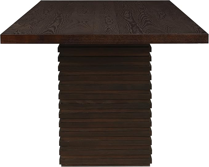 Christopher Knight Home Kaiya Modern Minimalist Wood Dining Table for 6-10 People, Rectangular Dining Room Table, Pedestal Kitchen Table, Ideal for Restaurant/Family Gatherings, Dark Brown