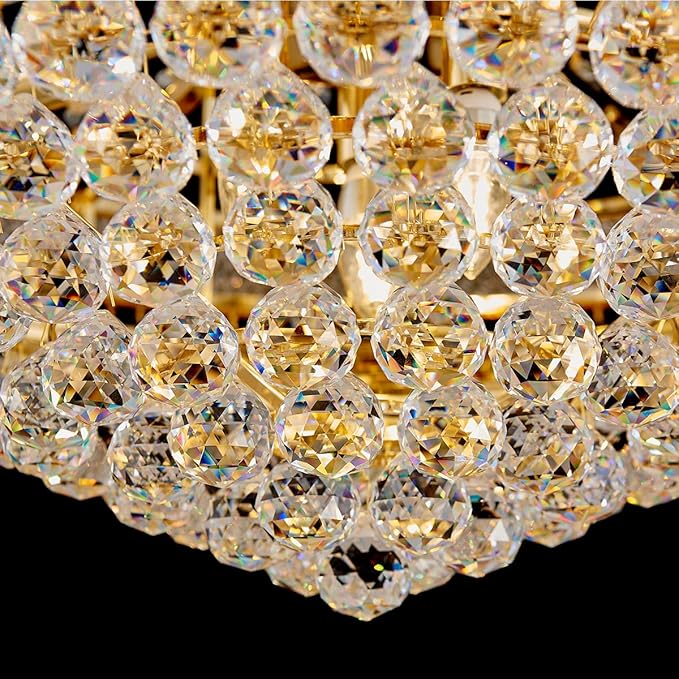 19-Lights High Ceiling Chandelier Modern Gold Crystal Chandeliers Large Foyer Chandelier Fixtures for Staircase Living Room Hallway Entryway (H47 x W31.5)
