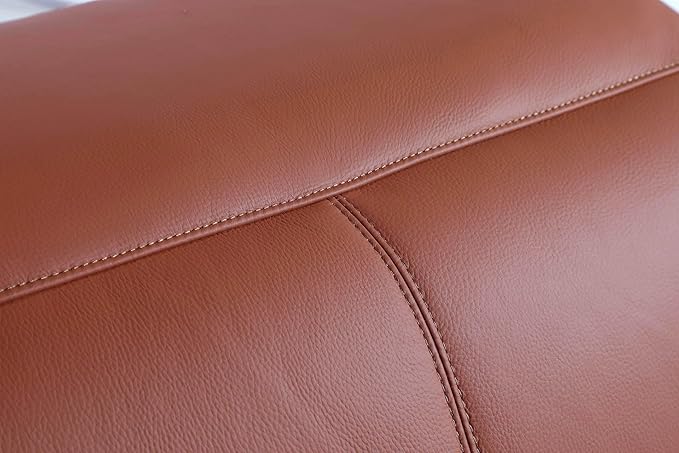 BlackJack Furniture Venice Top Grain Italian Leather Recliner 7 Seater 5 Power Reclining 3 Piece Sofa Set with Adjustable Headrests Modern Seating Sofa, Loveseat and Chair for Living Room , Camel