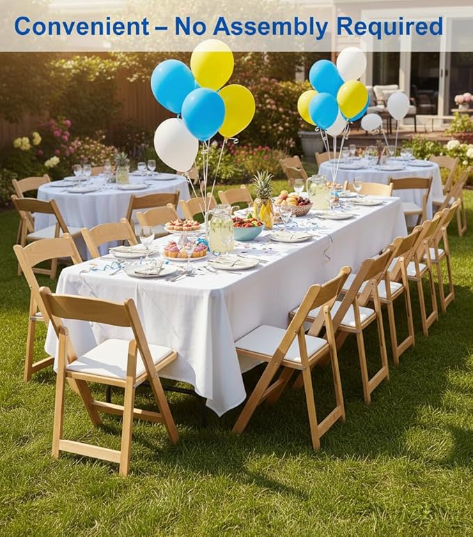 BTEXPERT Resin Folding Chair Vinyl Padded Seat Indoor Outdoor Lightweight Set for Home Event Party Picnic Kitchen Dining Church School Weddings- 20 Natural Chestnut