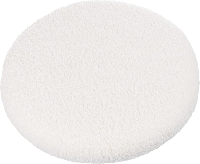 Round Sherpa Storage Ottoman Pouf with Removable Lid – Plush Couch Footrest & Hidden Organizer for Small Spaces, Dorm or Living Room by Lavish Home (White)
