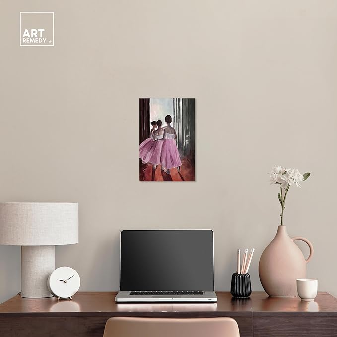 Art Remedy Little Girls Ballerinas Canvas Classic Vintage Wall Art, Gallery Wrapped, 10" x 15"