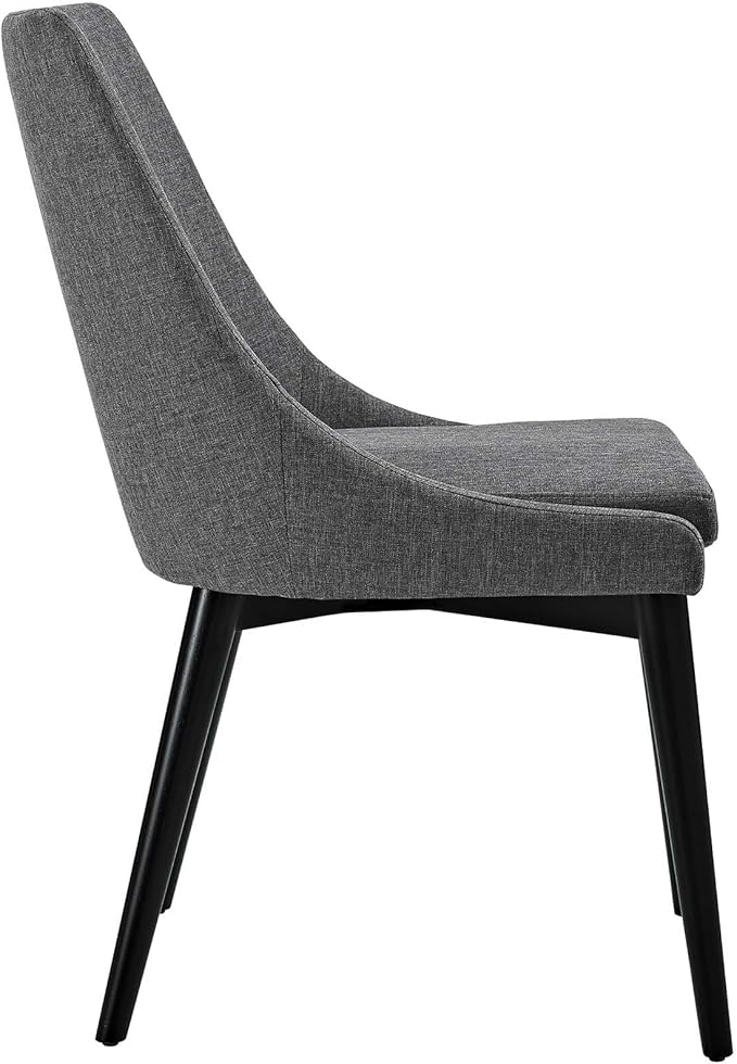 Modway Viscount Mid-Century Modern Upholstered Fabric Kitchen and Dining Room Chair in Gray