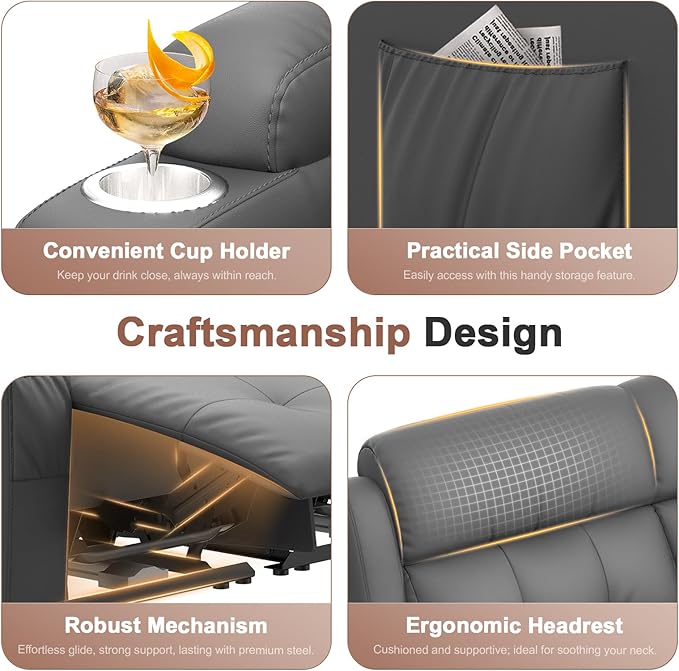 Loveseat Recliner, Oversized Reclining Loveseat, Massage Reclining Sofa With USB Port & Storage & Cup Holders, Recliner Couch, RV Wall Hugger Recliners Loveseat Clearance for Living Room & RV Camper