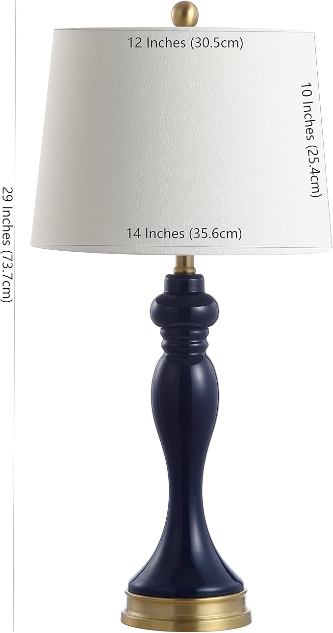 SAFAVIEH Lighting Collection Cayson Navy/Gold Table Lamp with USB Charging Port (LED Bulb Included)