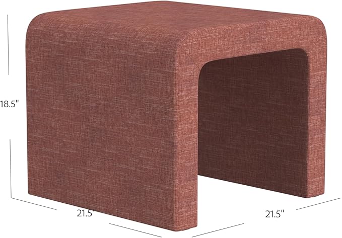 Spatial Order Modern Arch Chenille Ottoman | HomePop Home Décor | Ottoman for Living Room & Bedroom - Pink