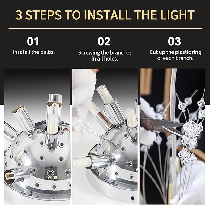 Chandeliers Crystal Flush Mount Ceiling Light Modern Sputnik Firework Close to Ceiling Lamp LED Flower Ceiling Light Fixtures for Dining Room Bedroom Kitchen Island Entryway Foyer 7 G9 Bulbs Included