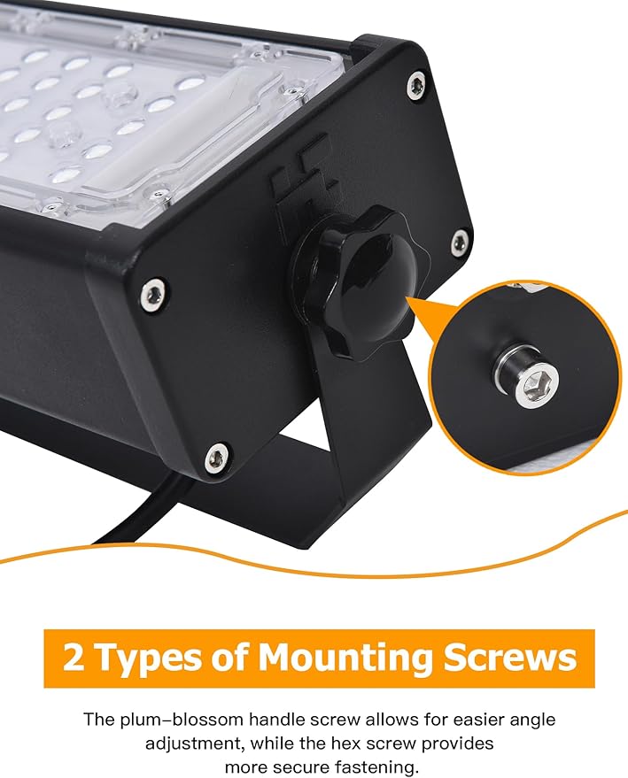 WERISE 50W Flood Light Outdoor IP66 Waterproof, 10000LM 200LM/W Super Bright LED Stadium Lights with Plug, 6000K Daylight White 100-277V Security Lighting for Yard Parking Lot