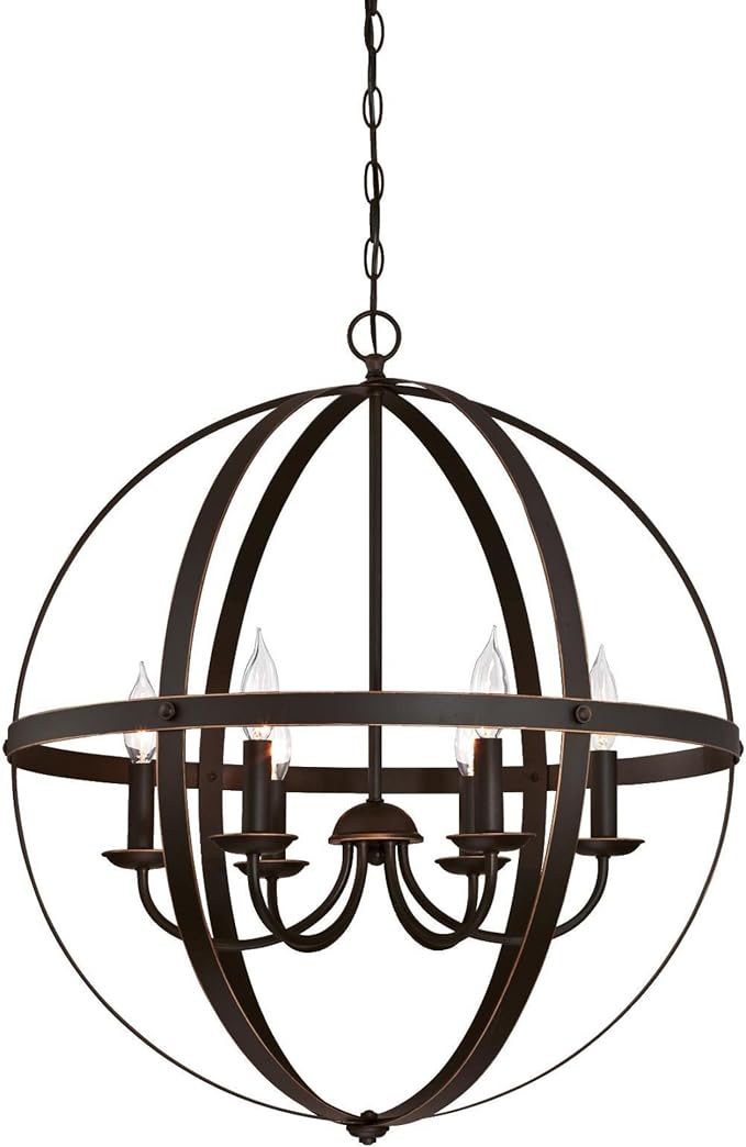 Westinghouse 6328200 Stella Mira Six-Light Indoor Chandelier, Oil Rubbed Bronze Finish with Highlights