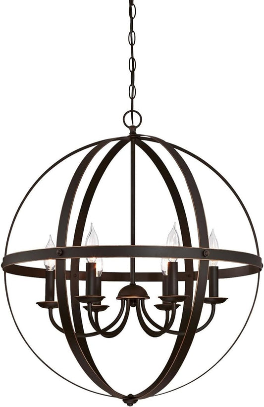 Westinghouse 6328200 Stella Mira Six-Light Indoor Chandelier, Oil Rubbed Bronze Finish with Highlights