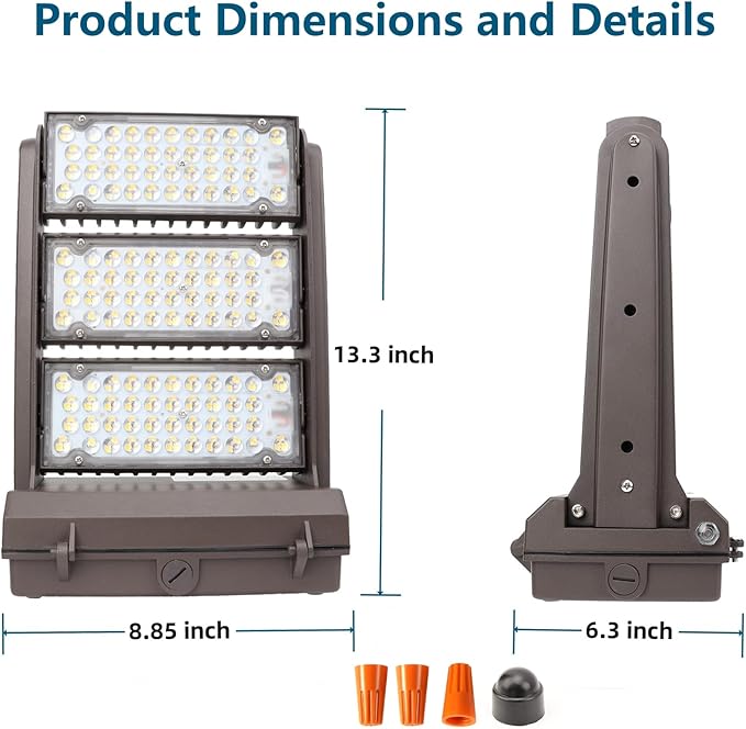 Rotatable LED Wall Pack Light with Dusk to Dawn Photocell, 200W 28000LM 800-1000W HPS/HID Equiv., 5000K Daylight ETL Commercial Outdoor Security Lighting for Warehouse, Entrance, Parking, Garage