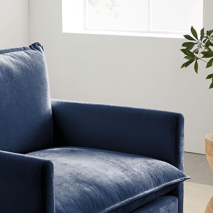 Chenille Oversized Accent Chair - 39”W Big Comfy Reading Chair, Modular Cloud Chair, Cozy Armchair for Living Room, Bedroom, Kids Room, Family Room, Reading Nook, Navy Blue