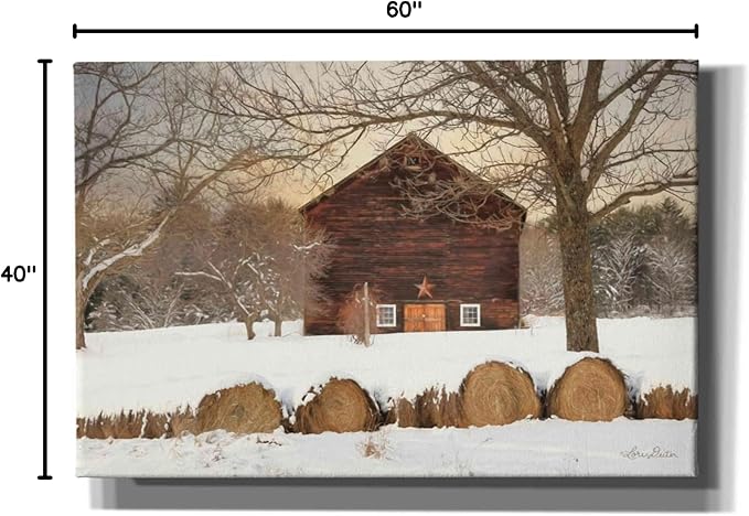 Epic Graffiti 'Snowy Vermont Barn' by Lori Deiter, Canvas Wall Art, 60"x40"