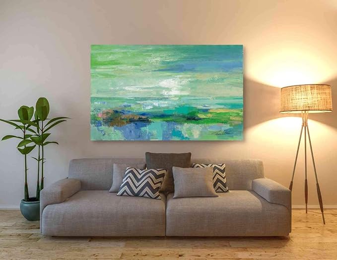 Epic Graffiti 'Emerald Bay' by Silvia Vassileva, Canvas Wall Art, 60"x40"