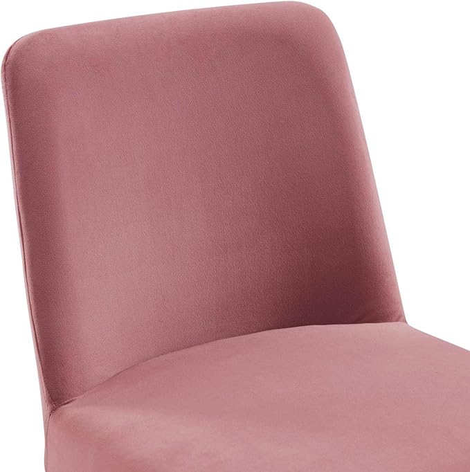 Modway Amplify Performance Velvet Upholstered Sled Base Dining Chair - Set of 2 in Gold Dusty Rose