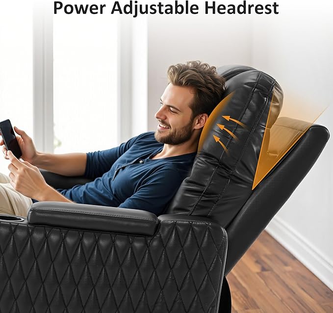 MCombo 80" Zero Gravity Oversized Power Reclining Loveseat with Adjustable Headrest for Living Room, Double Recliner Sofa with USB & Type C, Armrest Storage & LED Light HTS401SET