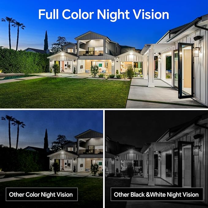 Window Cameras for Home Security: Indoor Camera for Outdoor Monitoring with 2K Full Color Night Vision Motion Human Vehicle Detection Easy Installation