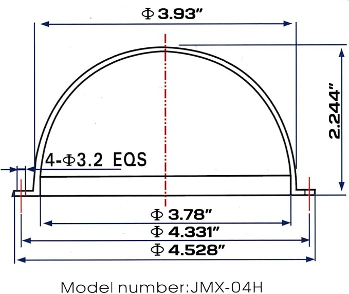 JMX Acrylic/PC CCTV Replacement Clear Camera Dome Cover Security Camera Housing Pet Dog Fence Window Skylight Window (4 Inches H: 2.244", Transparent)