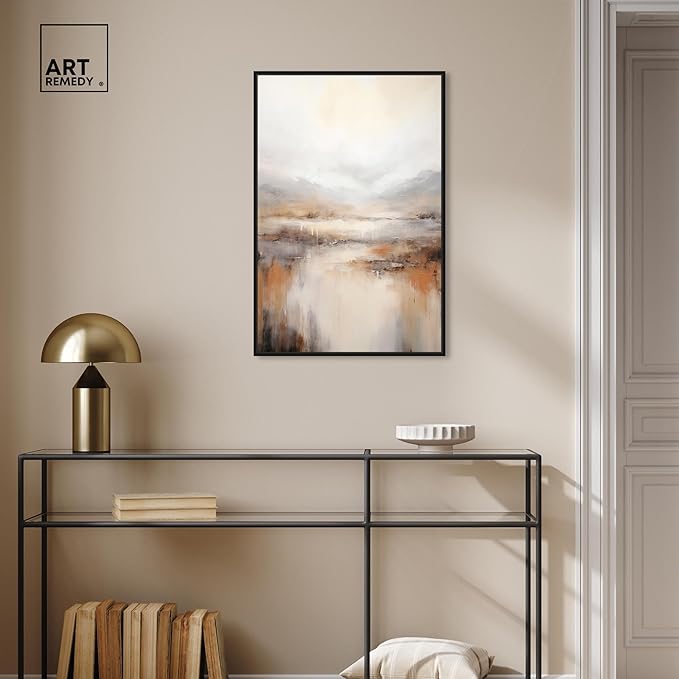 Art Remedy Natural Cascades Canvas Muted Abstract Wall Art, Black Frame, 20" x 30"