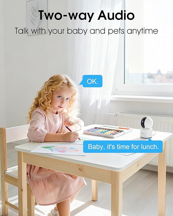 Indoor Security Camera, Camera for Home Security, 5G&2.4GHz Pet Camera with WiFi 6, Motion Tracking, 2-Way Audio, Night Vision, Cloud & SD Card Storage, Compatible with Alexa