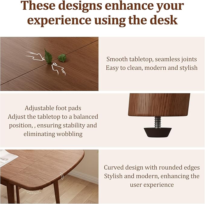 Solid Wood Extendable Dining Table, 47.2” to 70.8” Expandable Table for 4-8, Easy Assembly Extendable Dining Room Table, 3-in-1 Design, Ideal for Dining Room, Kitchen, Living Room (Walnut)