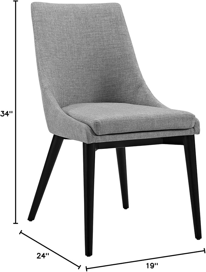 Modway Viscount Fabric Dining Chair, Light Gray
