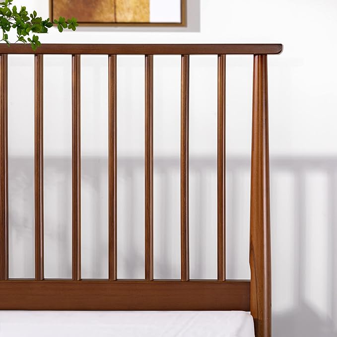 Zinus Linda Mid Century Wood Platform Bed Frame/Solid Wood Foundation/Wood Slat Support/No Box Spring Needed/Easy Assembly, Queen