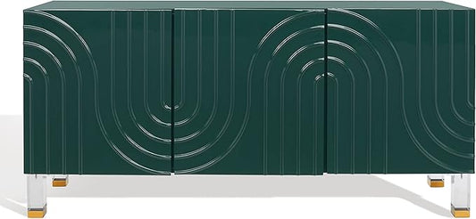 Safavieh Couture Home Saturn-Art Deco Moss Acrylic 3-door Sideboard