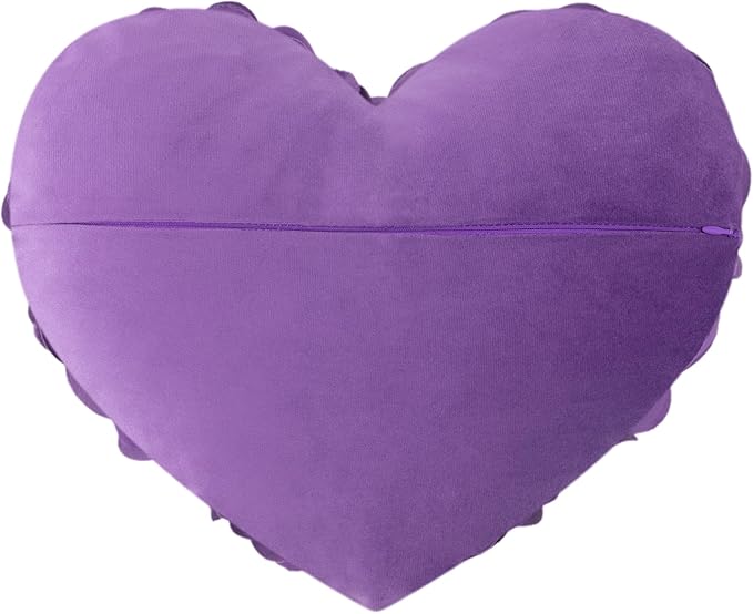 JWH Heart Flower Throw Pillow Covers Decorative Floral Shaped Accent Cushion Soft Pillowcase for Sofa Couch Living Room Bed Chair 14x16 Inches Purple