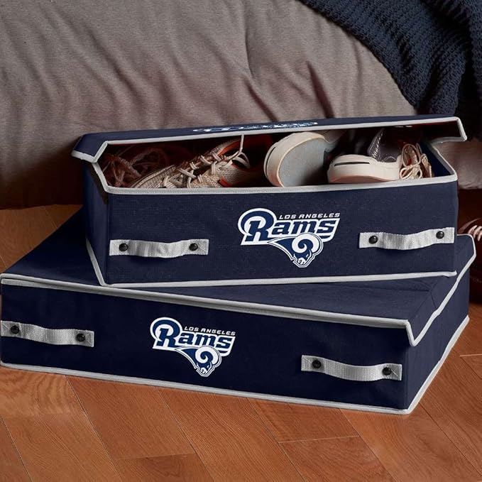 Franklin Sports NFL Under Bed Storage Bins - Folding Organizer Containers - NFL Team Office, Bedroom + Living Room Décor